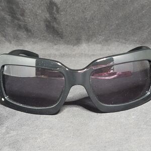 Vogue VO Black Oversized Square Sunglasses Women’s Studded Frame Dark Lenses